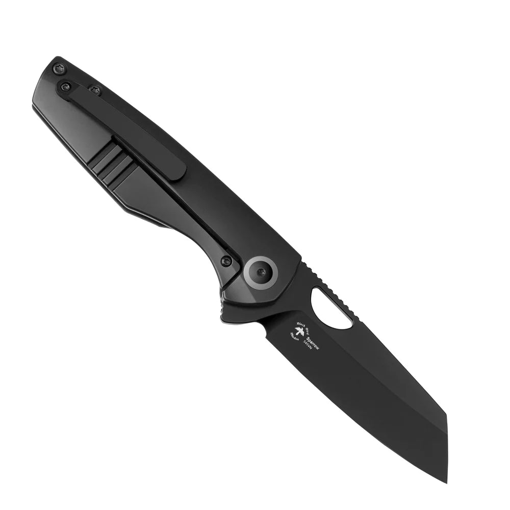 KIZER Sparrow S45VN Blade Marble Carbon Fiber + Titanium Handle 3.25"