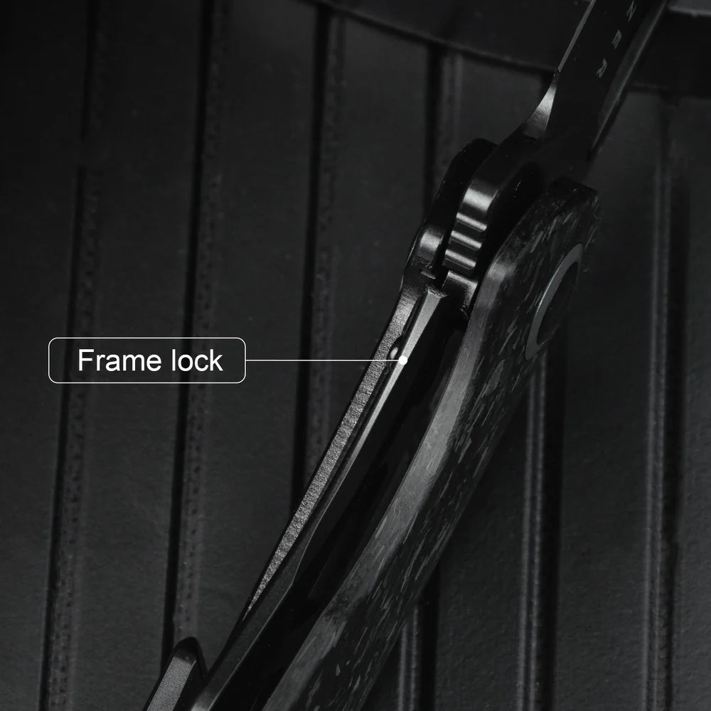 KIZER Sparrow S45VN Blade Marble Carbon Fiber + Titanium Handle 3.25"