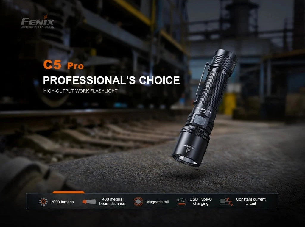 Fenix C5 PRO High Performance Outdoor Flashlight 2000 Lumens