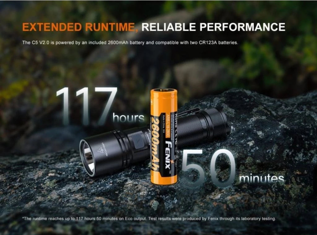 Fenix C5 V2.0 High Performance Outdoor Flashlight 1800 Lumens