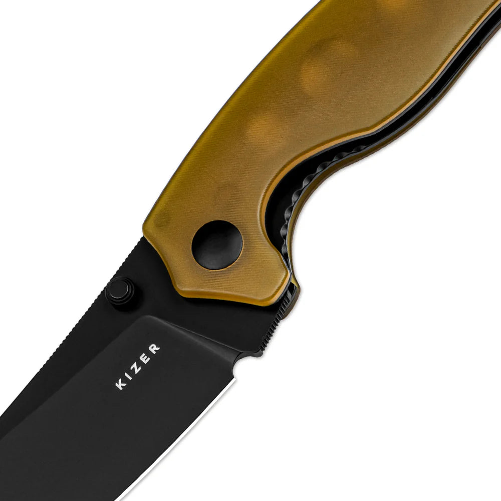 KIZER Towser K 154CM Blade Pei & Steel Liner 3.46"