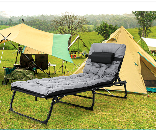 GL Extra Foldable Camping Bed Cot w/ Cushion