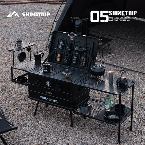 ShineTrip Aluminum Coffee Box Outdoor Set w/ Base Table