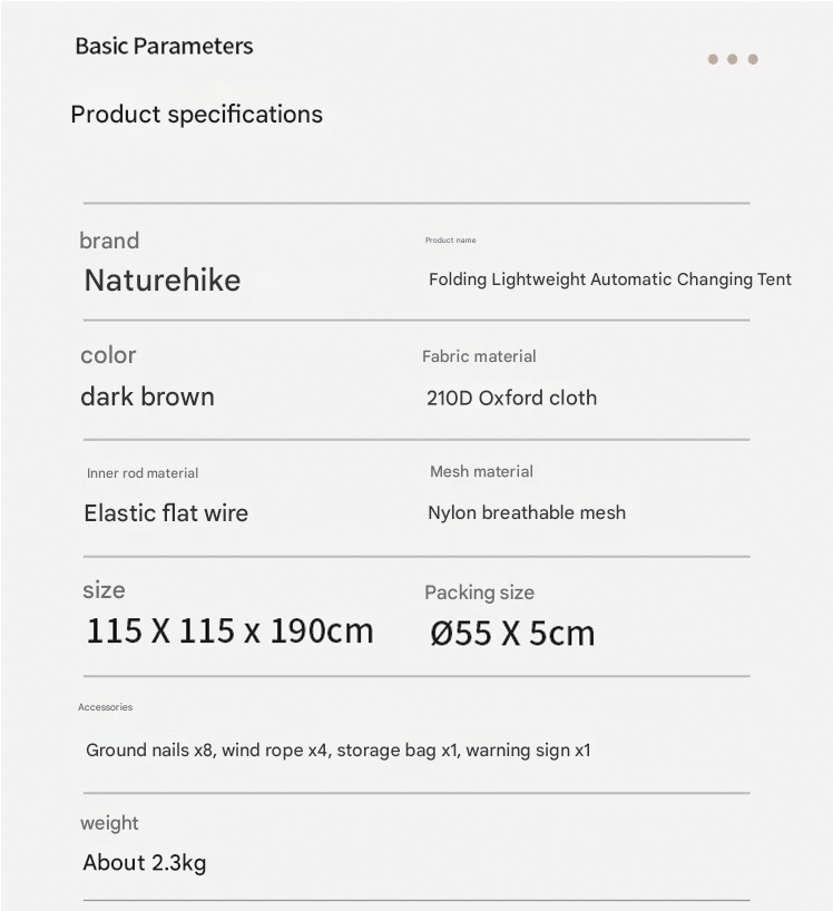 Naturehike Folding Lightweight Automatic Changing Tent