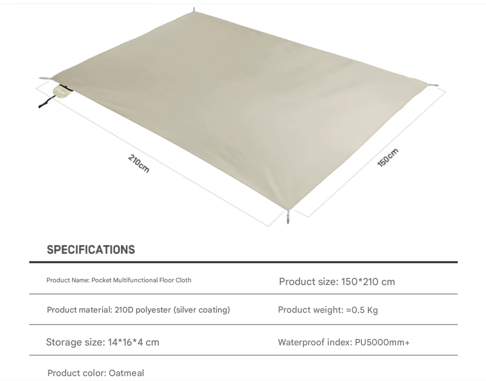 Etrol Pocket Ground Sheet 150x210cm Beige