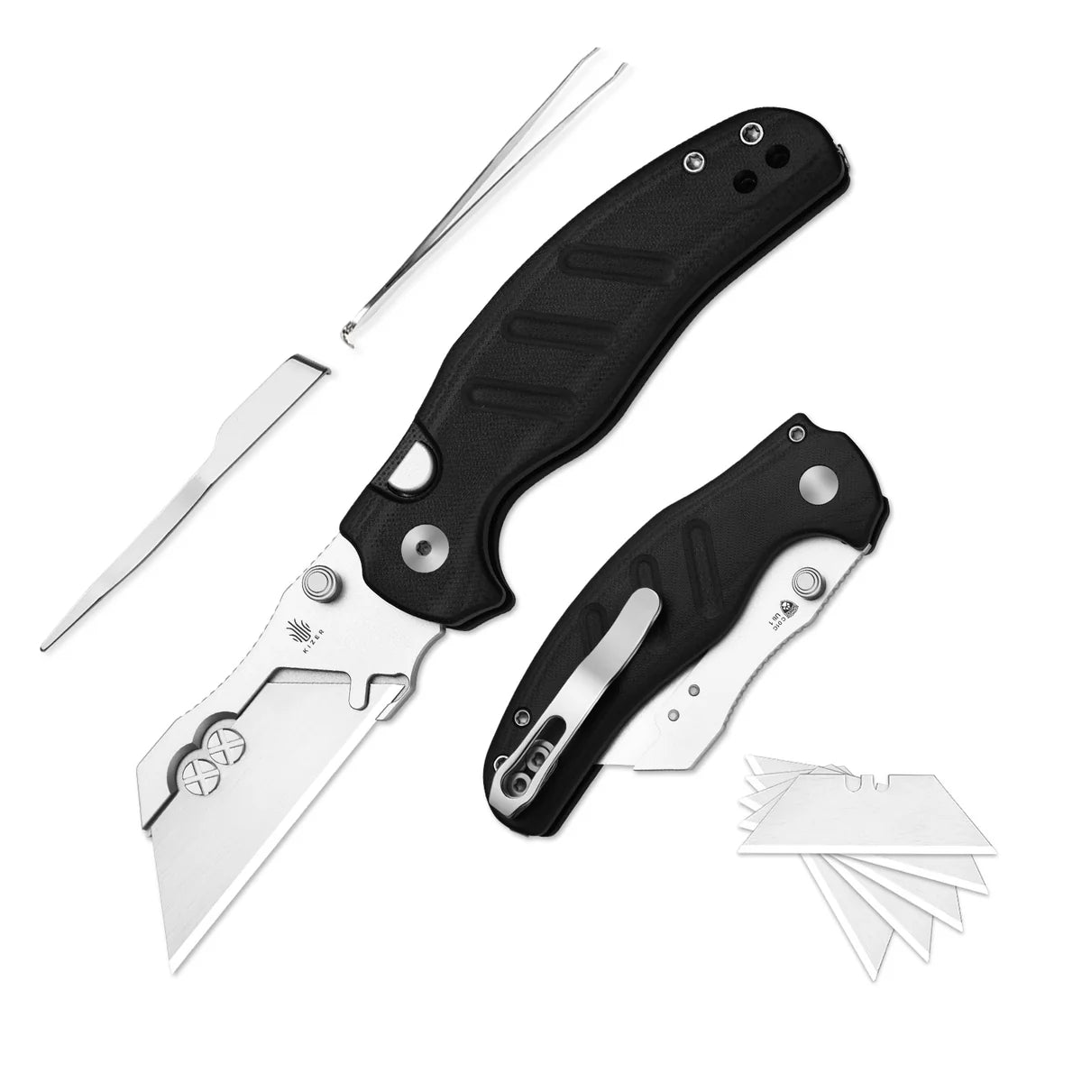 KIZER C01C UTI 1 5CR15MOV Blade G-10 Utility Knife 2.8"