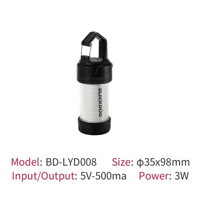 Blackdog Mini Camping Light with FREE Hanging Clasp and Lamp Shade