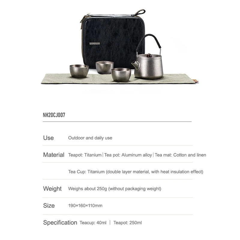 Naturehike Wild Wind Titanium Tea Set
