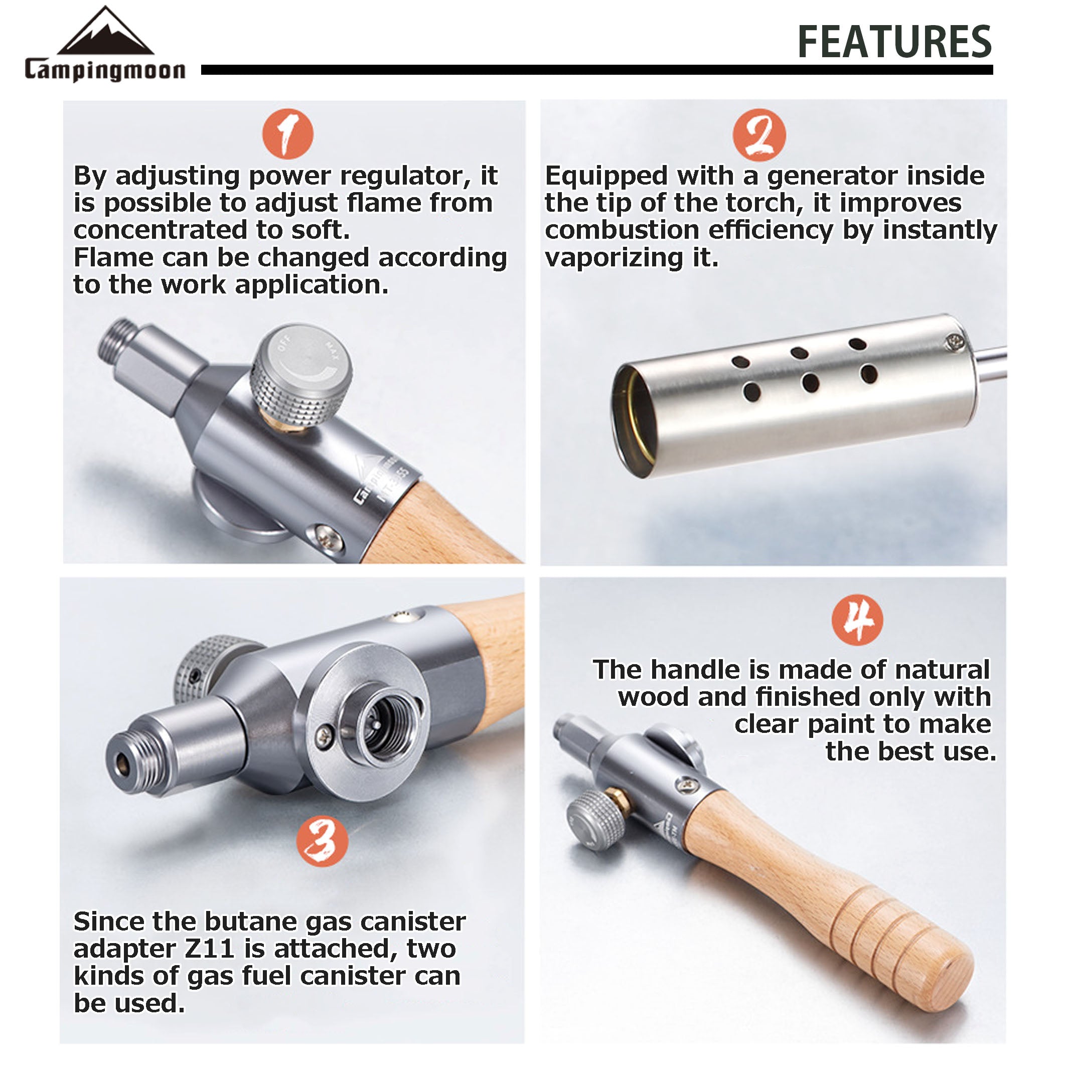 Campingmoon Adjustable Flame Torch