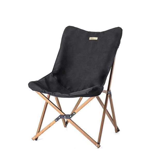 Naturehike MW01 Wooden Grain Folding Moon Chair Black