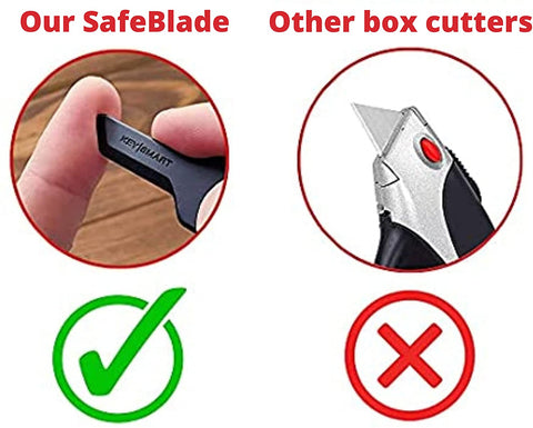 KeySmart Safeblade Finger-Friendly Keychain Box Cutter (Black)