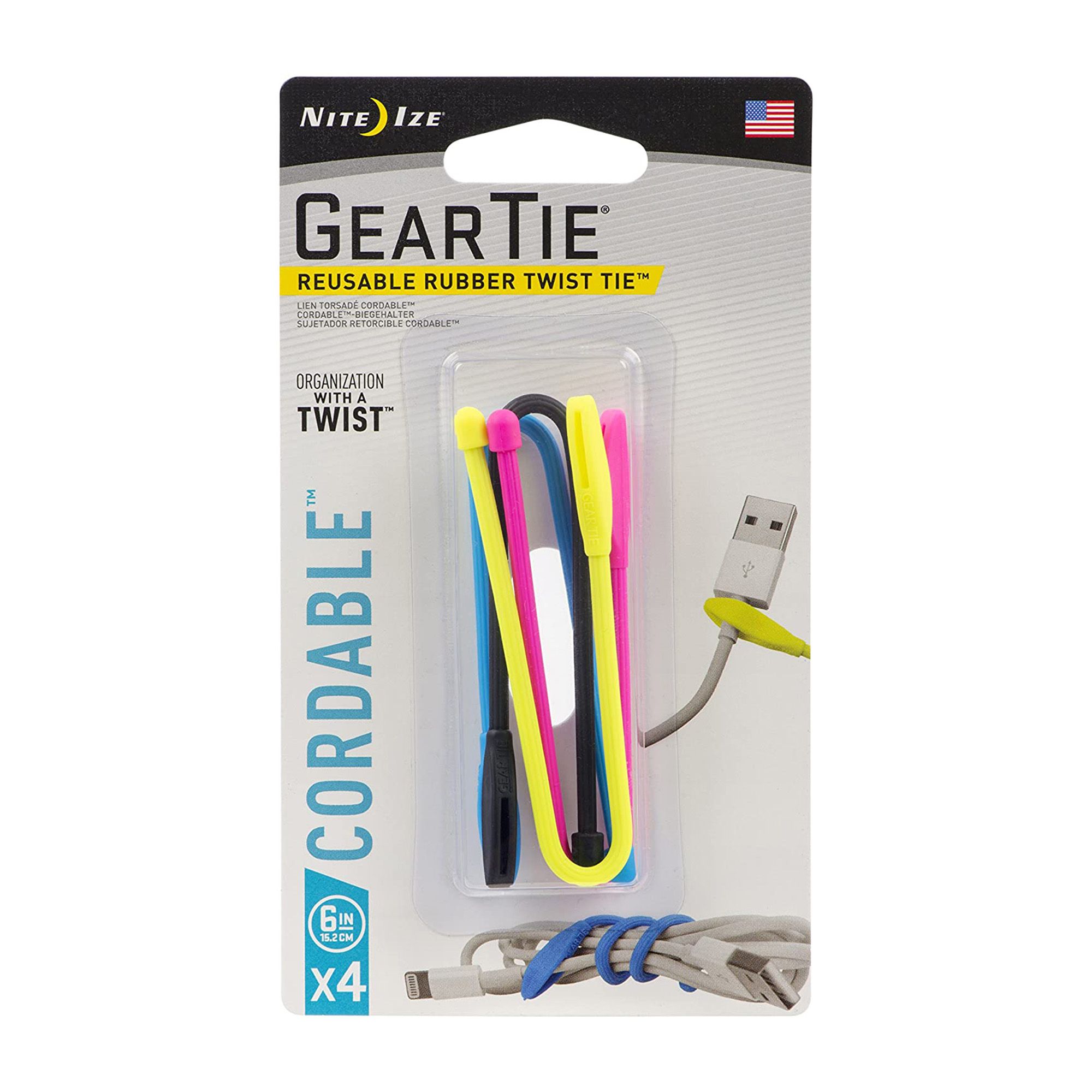 [CLEARANCE] Nite Ize Gear Tie® Cordable™ Twist Tie - 4 pcs
