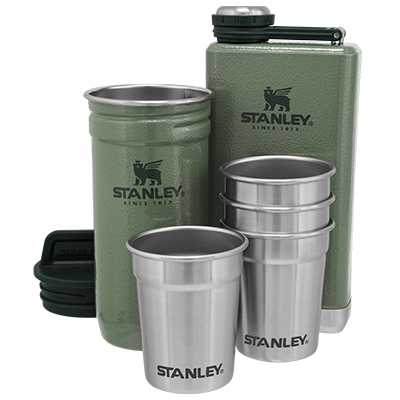 Stanley Adventure Shot Glass set + Flask Hammertone Green