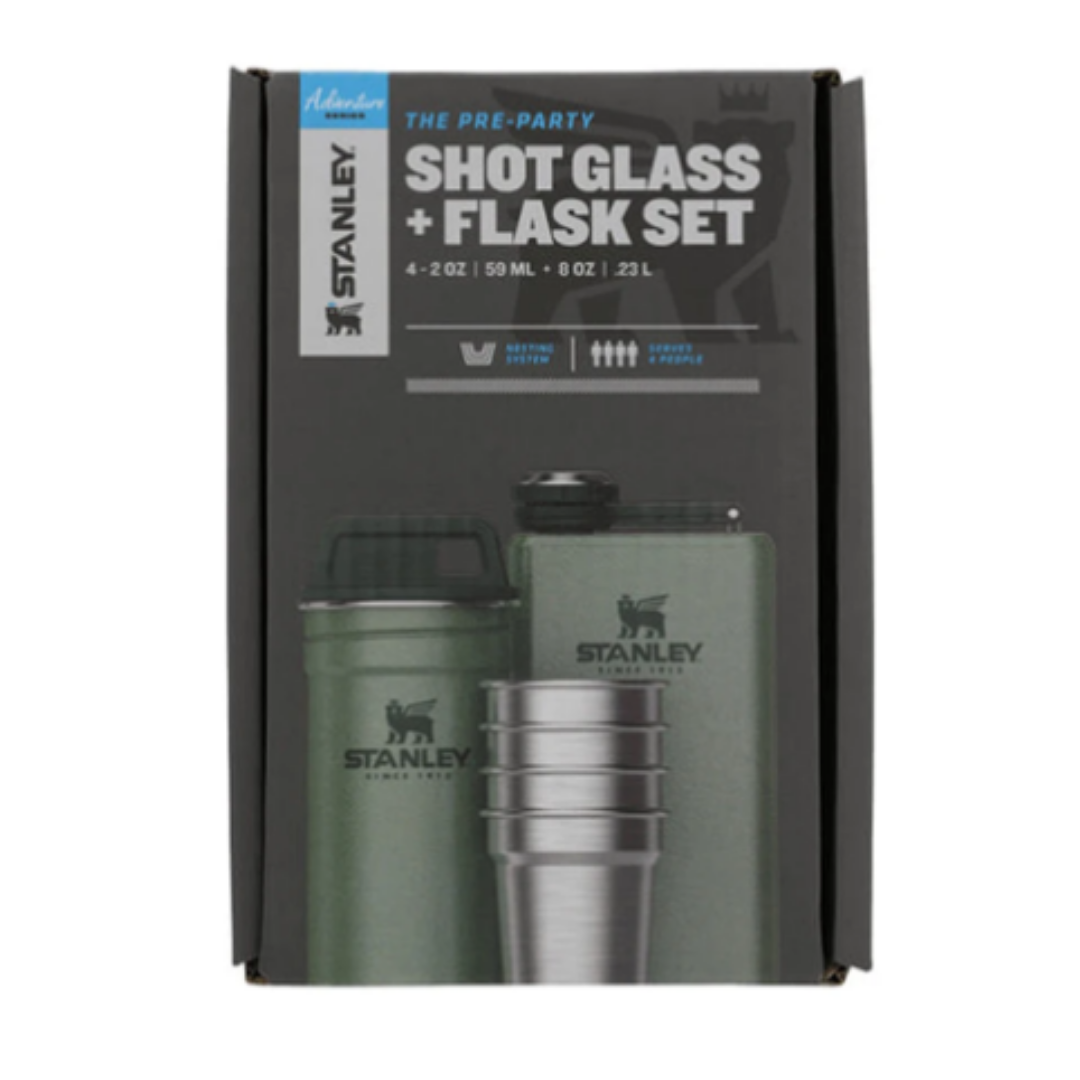 Stanley Adventure Shot Glass set + Flask Hammertone Green