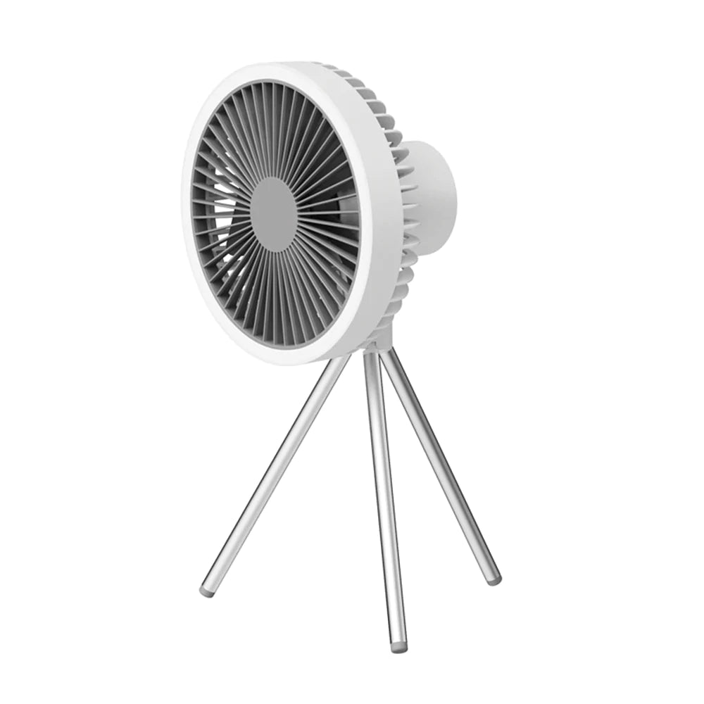 GL Extra Rechargeable Tripod Fan w/ White Ring Light