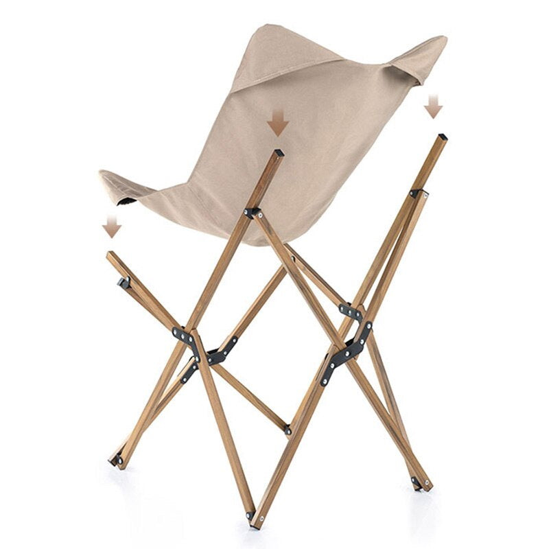 Naturehike MW01 Wooden Grain Folding Moon Chair Black