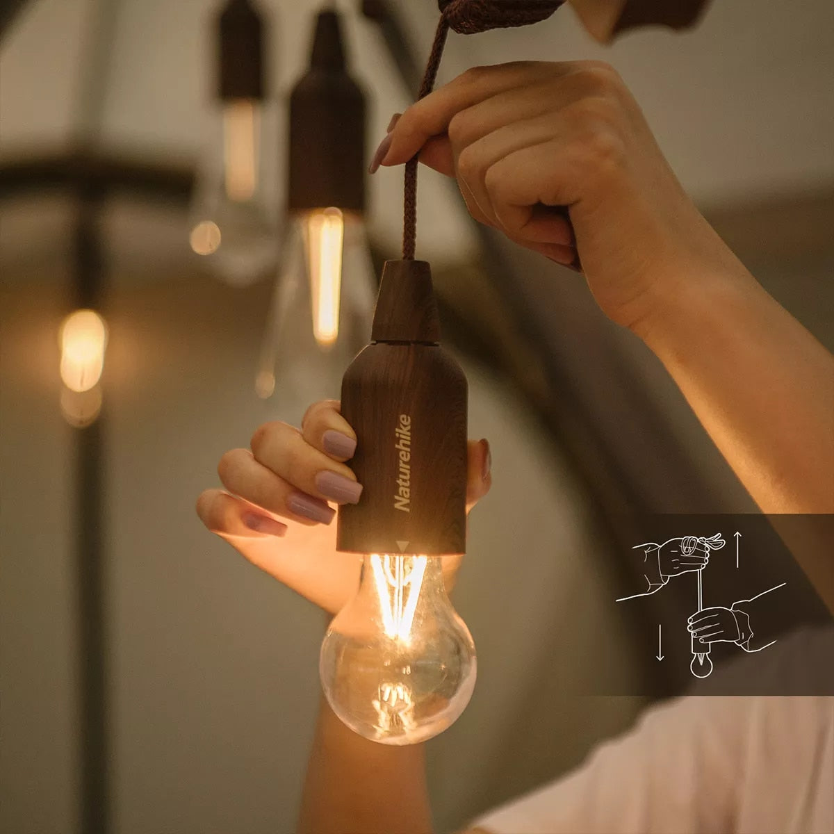 Naturehike Wood Grain Bubble Lamp