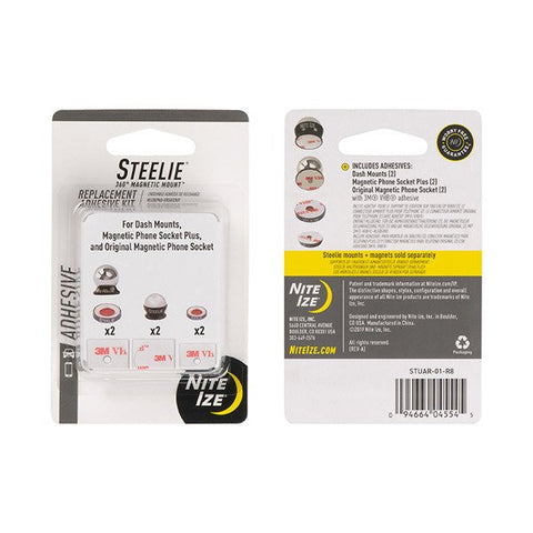 Nite Ize Steelie® Universal Adhesive Replacement Kit for Dash Mount + Phone Socket